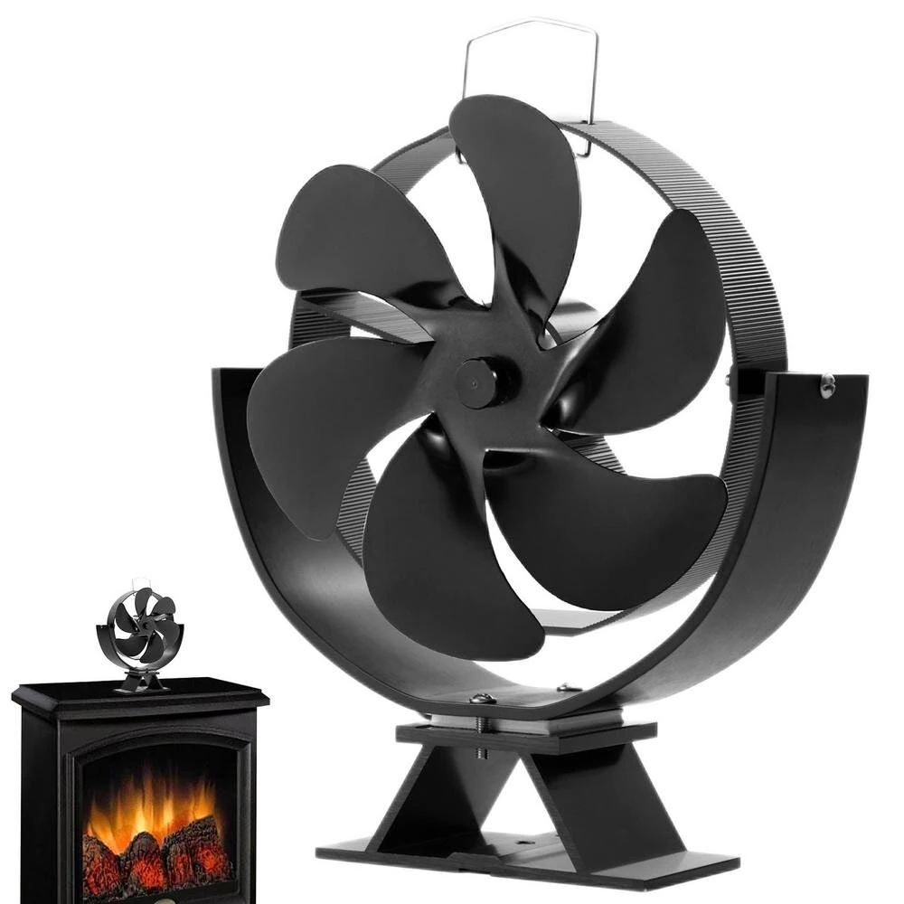 6 Blade Wood Burner Fireplace Fan Mini Heat Powered Stove Fan Eco-fan Quiet Home Efficient Heat Distribution (image for) 6 Blade Wood Burner Fireplace Fan Mini Heat Powered Stove Fan Eco-fan Quiet Home Efficient Heat Distribution